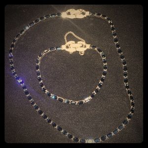 Vintage Mazer Bros Dark Blue Necklace & Bracelet